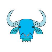 Buffalo head isolated on white background. illustration. vector