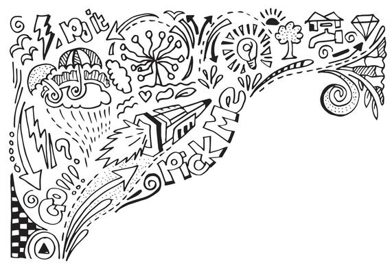 Hand drawn creative art doodle design concept, business concept illustration and it can also be for wall graffiti art.
