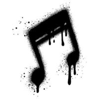 Spray Painted Graffiti Tone icon Word Sprayed isolated with a white background. graffiti Note music icon with over spray in black over white. vector