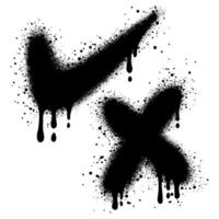 Spray Painted Graffiti Check marks Sprayed isolated with a white background. illustration. vector