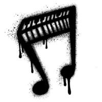 The Nada Icon graffiti is in the shape of a piano sprayed with black spray paint vector
