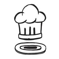Chef hat Icon hand drawn black color editable. Chef hat Icon symbol Flat illustration for graphic and web design. vector