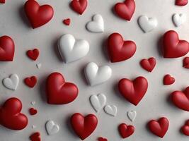 Valentine day background with red hearts Created with. photo