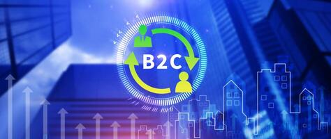 B2C, Business to customer marketing strategy concept, B2C icon for business strategy, communication, feedback, online marketing, Ecommerce marketing strategy. photo