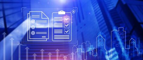 DMS concept, Document Management System DMS, searching and managing corporate files information. photo