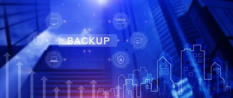 Backup, Cloud technology, Internet data storage backup, technology business concept, Data storage, Networking and internet service concept. photo