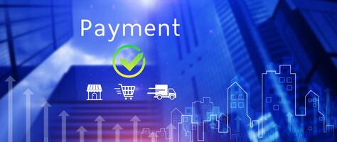 Digital online payment concept, Business with online payment and shopping online payment, banking, Money Transfer Confirmed, Concept online banking, payment transfer. photo