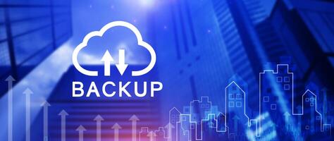 Backup, Cloud technology, Internet data storage backup, technology business concept, Data storage, Networking and internet service concept. photo