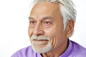 Portrait of a Senior Man with a White Beard and Mustache Looking Off to the Side photo