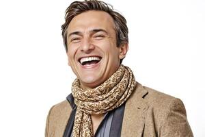 Portrait of a Handsome Man Laughing photo