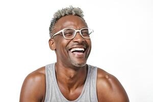 Happy Man Smiling With Glasses photo