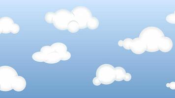 Clouds in heaven, cartoon loop video