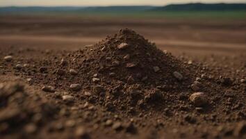 Unveiling the Secrets of Soil A Closeup Look at the A Horizon with Mineral Matter and Humus. photo