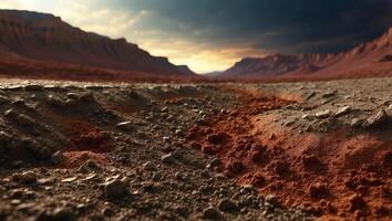 Unveiling the Transition from Soil to Regolith A Vivid D Rendered Depiction of Earths Layered Ground. photo