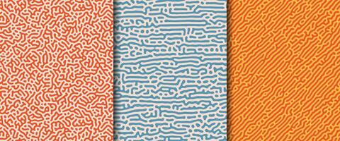 A set of seamless reaction diffusion turning patterns. Pattern of biological shape is best for textile print. vector