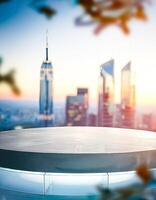Cityscape with a Round Platform photo