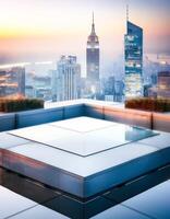 Rooftop View of Manhattan Skyline with Modern Architecture photo