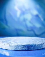 Blue Abstract Background with Product Display photo