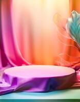 Abstract Colorful Background with Product Display photo