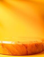 Yellow Abstract Background with Stone Platform photo