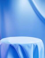 Abstract Blue Background with a Soft, Circular Platform photo