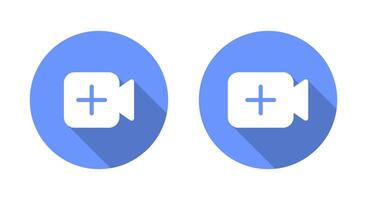 Add button icon long shadow. Upload content button vector