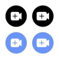 Add button icon in generic style. Camera with plus symbol vector