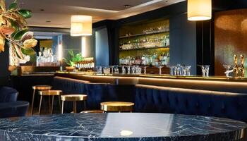 Marble Table Top in a Bar photo