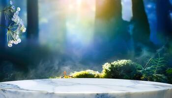 Magical Forest with White Marble Platform photo