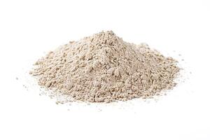 Pile of White Clay Powder Isolated on White Background photo