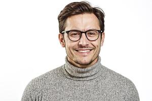 Portrait of a smiling man wearing glasses photo