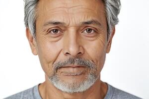 Portrait of a mature man with gray hair and beard photo