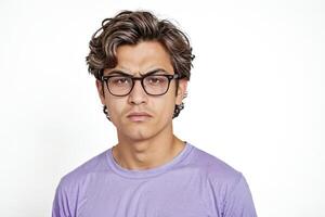 Portrait of a Young Man with a Skeptical Expression photo