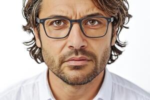 Close-up Portrait of a Man with a Serious Expression photo