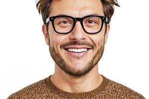 Portrait of a smiling man with glasses photo