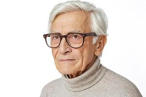 Close-up Portrait of a Senior Man with Glasses photo