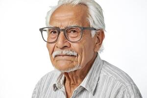 Portrait of a Senior Man with a Mustache and Glasses photo
