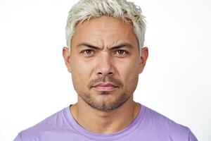 Portrait of a young man with a serious expression photo