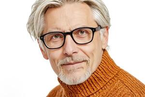 Close-up Portrait of a Man with Glasses and a Goatee photo