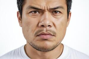 Close-up Portrait of a Man with a Serious Expression photo