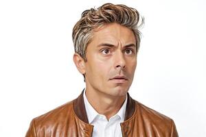 Portrait of a man with a surprised expression photo
