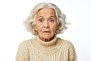 Senior woman with a surprised expression photo