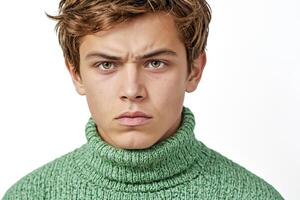 Young man with serious expression photo