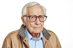 Portrait of a Senior Man with a Serious Expression photo