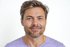 Portrait of a smiling man with stubble photo
