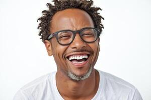 Portrait of a Happy Man With Glasses photo