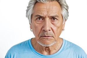Close-up Portrait of a Serious Senior Man photo