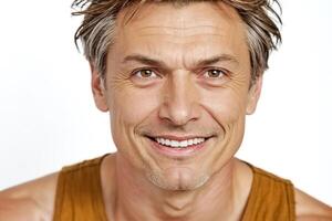 Portrait of a smiling man with brown eyes photo