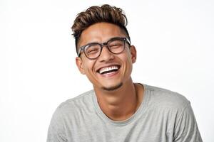 Happy young man smiling photo