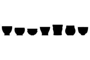 Simple bowl icon set. Tableware flat design vector